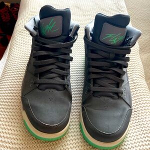 Air Jordan Flight.  Gray and mint green.  Size 13.  Good condition.